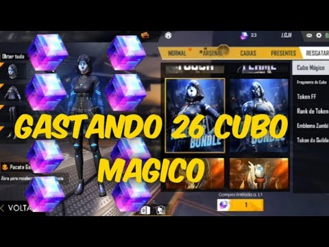 GASTANDO 26 CUBO MAGICO NO FREE FIRE = 26 SKINS RARA
