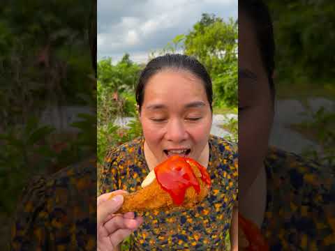 Thử thách nhắm mắt ăn Đùi gà với Mayonnaise và tương ớt siêu ngon sự kết hợp hoàn hảo #shorts