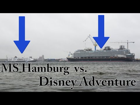 Disney Adventure meets MS Hamburg  28 years age difference between these ships, both built in Wismar