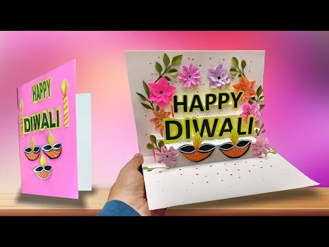 DIY 3D Diwali Greeting Card / Handmade Diwali card making ideas / How to make Diwali greeting card