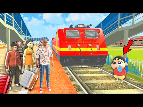New Train and railway station 🤩💥 Shinchan ka gaon 💥🔥 Indian theft auto 💥 Indian bike driving 3d 🤩