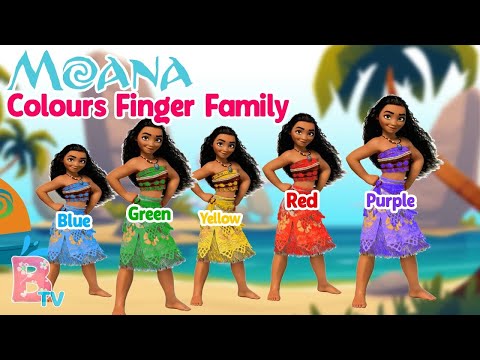 🔴LIVE! MOANA Colours FINGER FAMILY Nursery Rhymes & Kids Songs