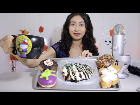 ASMR~Halloween Donuts and Pancakes Mukbang!! 🍩🥞🎃