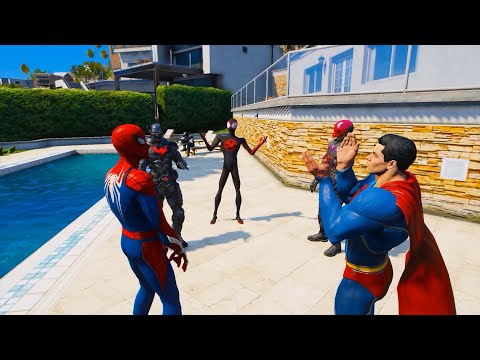 Corrida Velocidade em Longa Rampa com Super Aranha e Herois GTA 5 MODS