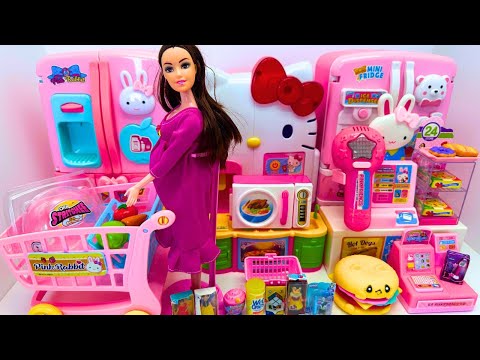 8 minutes Satisfying with Unboxing Pregnant Barbie and Food Toys ASMR