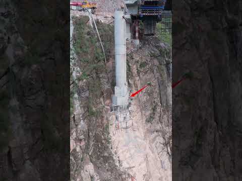 Construction of Bridge Piers on Cliffs in Guizhou Province #discoverchina #travel #mountains
