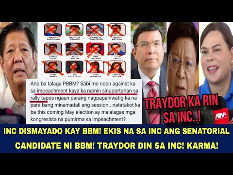 INC DISMAYADO KAY BBM! EKIS NA SA INC ANG KANYANG SENATORIAL SLATE! KÂRMA!