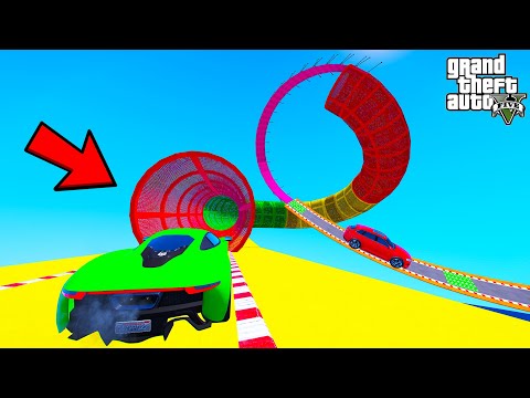 FRANKLIN TRIED CURLY TUNNEL WALLRIDE PARKOUR RAMP CHALLENGE GTA 5 | SHINCHAN and CHOP