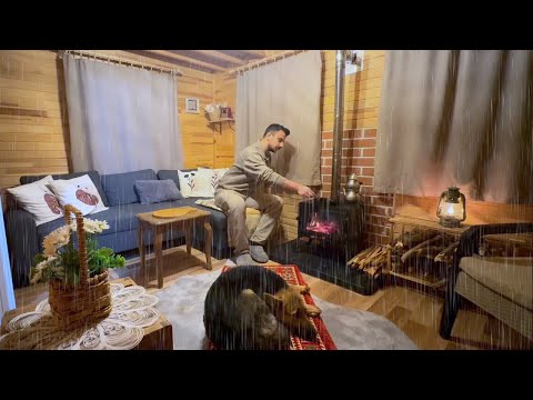 My Quiet Life in a Wooden House with My Dog - Asmr