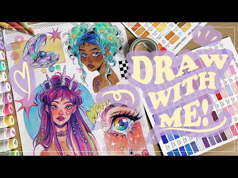 Draw with me! // Mermaid spread + OHUHU markers 🐠🫧