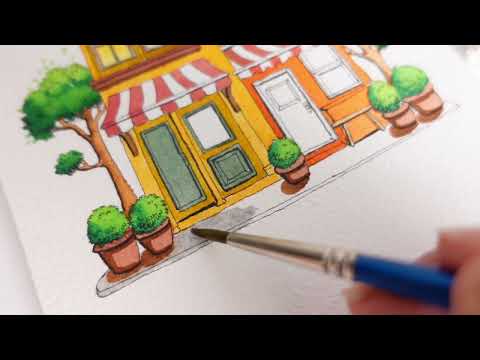 “Painting a Fantasy House with Watercolors | a real time tutorial ”