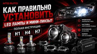 Как правильно установить LED лампы и мини-линзы? Полная инструкция H1, H4, H7
