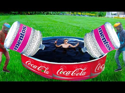 Coca cola and Mentos in the Pool