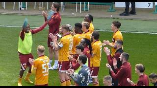 MOTHERWELL FANS CELEBRATE AT EASTER ROAD