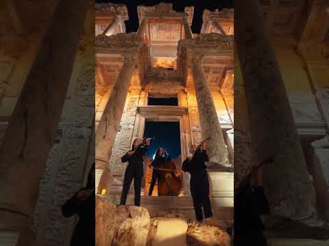Melodies echo through Ephesus at night, creating a unique Turkish museum experience. #GoTürkiye