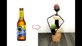 DIY: Escultura africana con botella reciclada (paso a paso)