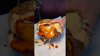 The FRENCH TOAST SMASH from Time Out Market Union Square’s SMASHED EXPRESS!! 🍔🍞💦🔥🤤 #DEVOURPOWER