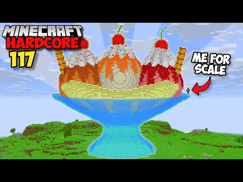 I Built The WORLDS BIGGEST ICE CREAM SUNDAE in Minecraft Hardcore (#117)