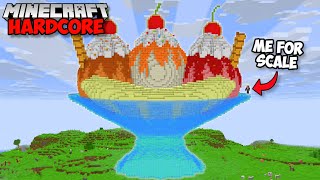 I Built The WORLDS BIGGEST ICE CREAM SUNDAE in Minecraft Hardcore (#117)