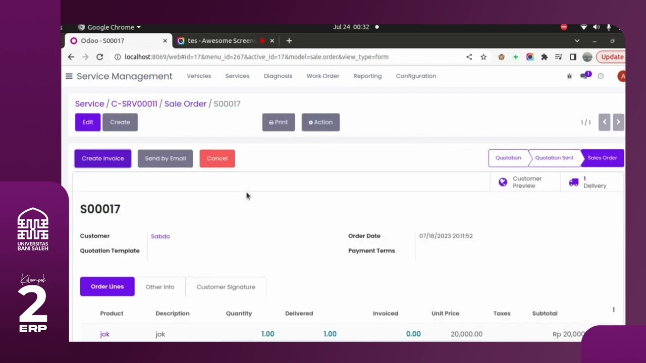Integrasi & Implementasi Fleet Management Menggunakan Software ODOO | 24.07.2023

Video ini digunakan sebagai jawaban dari soal yang diberikan oleh dosen dengan Matakuliah ERP.