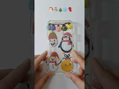 Satisfying Phone case Painting with Christmas || #painting #drawing #asmr #christmas #shots
