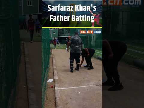 Sarfaraz Khan's Father Perfecting His Batting Skills.