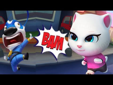 Talking Tom Gold Run Angela VS Talking Tom Hero Dash Hank (Android, iOS) Gameplay