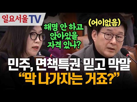 민주, 면책특권 믿고 막말... 신동욱 "막 나가자는 거죠?"