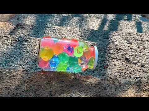 Rolling colorfull bottle on the stair 🌈👻 #asmr #crushingsoftthings #crushingcrunchythings