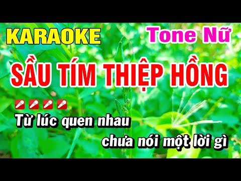 Karaoke Sầu Tím Thiệp Hồng Nhạc Sống Tone Nữ Beat Mới Nhất | Hoài Phong Organ