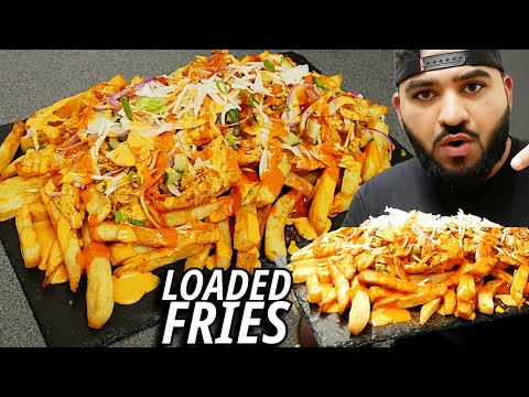 Loaded Chicken Fries with Garlic Sauce | Loaded Fries Recipe