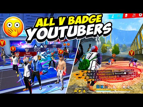 All V badge Youtubers In Same Match 😲 Booyah Possible ? | NRZ