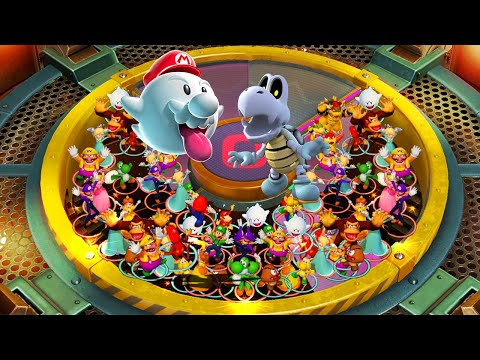 Super Mario Party - Team Color Battles - Dry Bones White Team vs Koopa Troopa Yellow Team