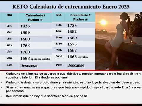 Calendario de entrenamiento Enero 2025