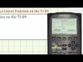 Graphing Linear Functions on the TI-89
