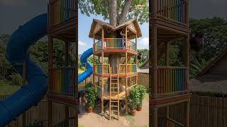 Crafting a Magical Rainbow Treehouse by Hand