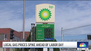 Gas prices spike in the Chicago area ahead of Labor Day