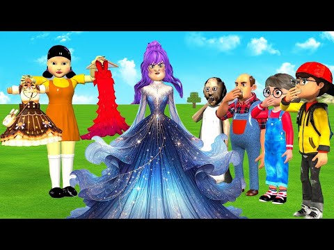 Scary Teacher 3D vs Squid Game Dressing Room & Queen Dress Nice or Challenge 5 times