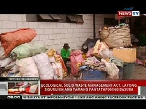 Ecological Solid Waste Management Act, layong siguruhin ang proper