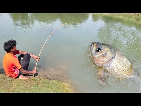 Best Fishing Video ~ Village Smart Boy Fishing With Hook ~ Traditional Hook Fishing