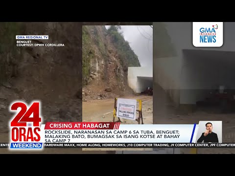 Rockslide, naranasan sa Camp 6 sa Tuba, Benguet; malaking bato, bumagsak sa isang kotse at bahay sa Camp 7