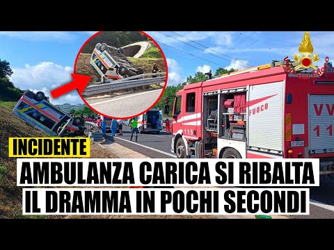 AMBULANZA CARICA SI RIBALTA, SCENA DA PANICO: IL DRAMMA IN POCHI SECONDI