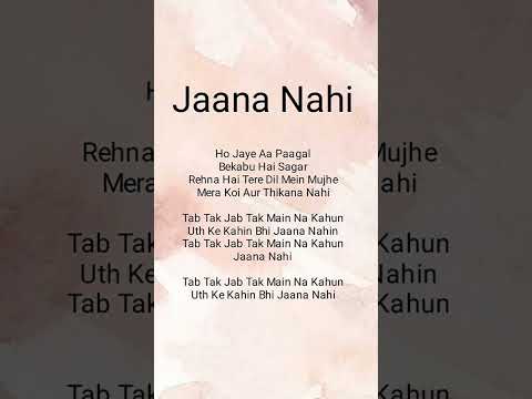 Jaana Nahi| Faheem Abdullah|Lyrics ✨#shorts #lyrics #aesthetic