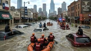 Chaos in Texas! Severe flash floods turn roads into rivers. Cars swept away