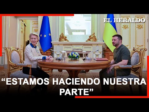 Zelenski recibe a Von der Leyen en Kiev y esta compromete más apoyo para Ucrania