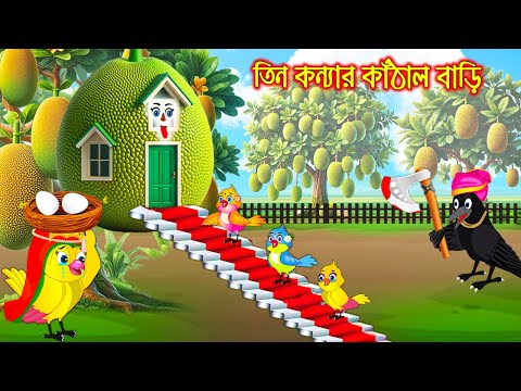 তিন কন্যার কাঠাল বাড়ি | Tin Konnar Kathal Bari | Bangla Cartoon | Thakurmar Jhuli | Pakhir Golpo