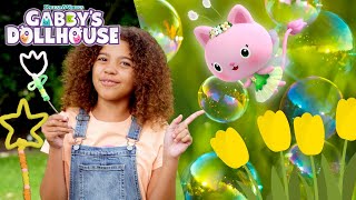 DIY Bubble Wand!! 🪄🫧 Make Your Own Cute Fairy Flower Wand | GABBY'S DOLLHOUSE GARDEN MAGIC