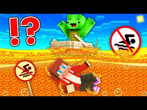 Why Did Mikey Left JJ at LAVA Sea ?! - in Minecraft Challenge Maizen JJ Mikey!