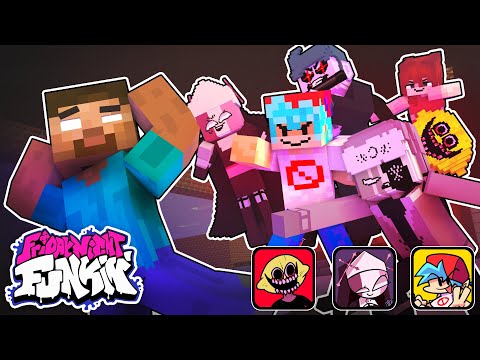 Monster School : FRIDAY NIGHT FUNKIN SEASON 2 (Sarvente, Monster, Boyfriend) - Minecraft Animation