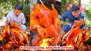 mukbang | Songsong and Ermao both set traps to catch chickens！Guess who caught it?